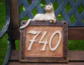 keramické domovní číslo mrazuvzdor znamení kočka 1 lucie polanská